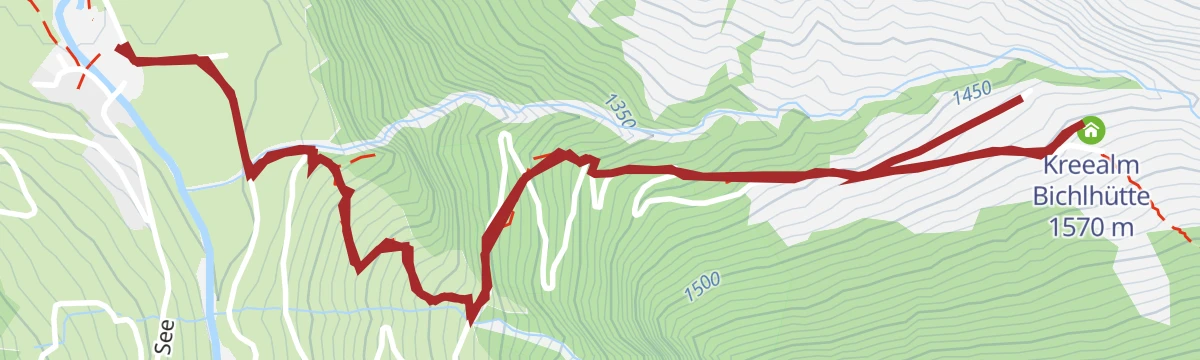 Route map: Hüttschlag: Kreealmen